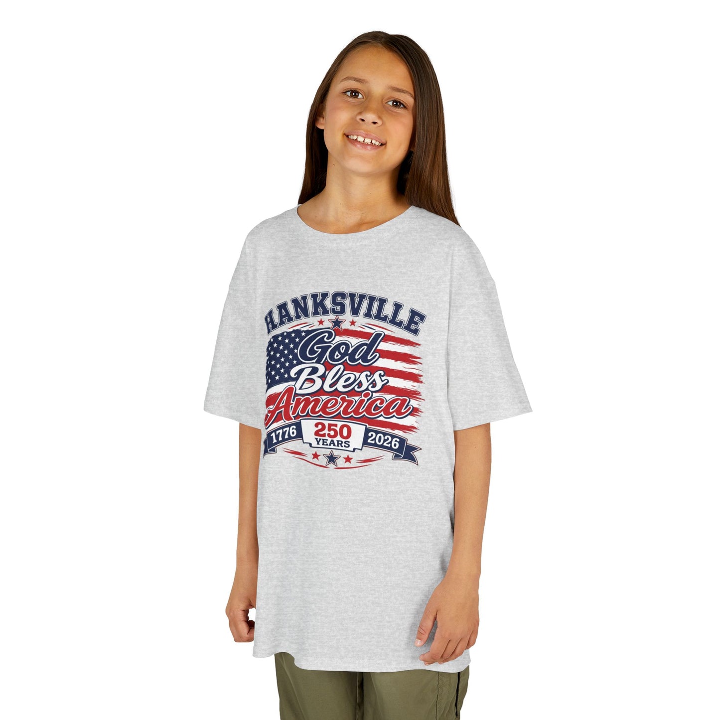Kids Tee — 'Hanksville God Bless America 1776–2026' Patriotic Independence Day Shirt