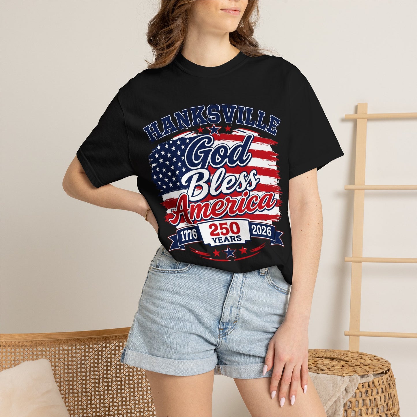 God Bless America 250th Anniversary T-Shirt — Hanksville Patriotic Tee (1776–2026)