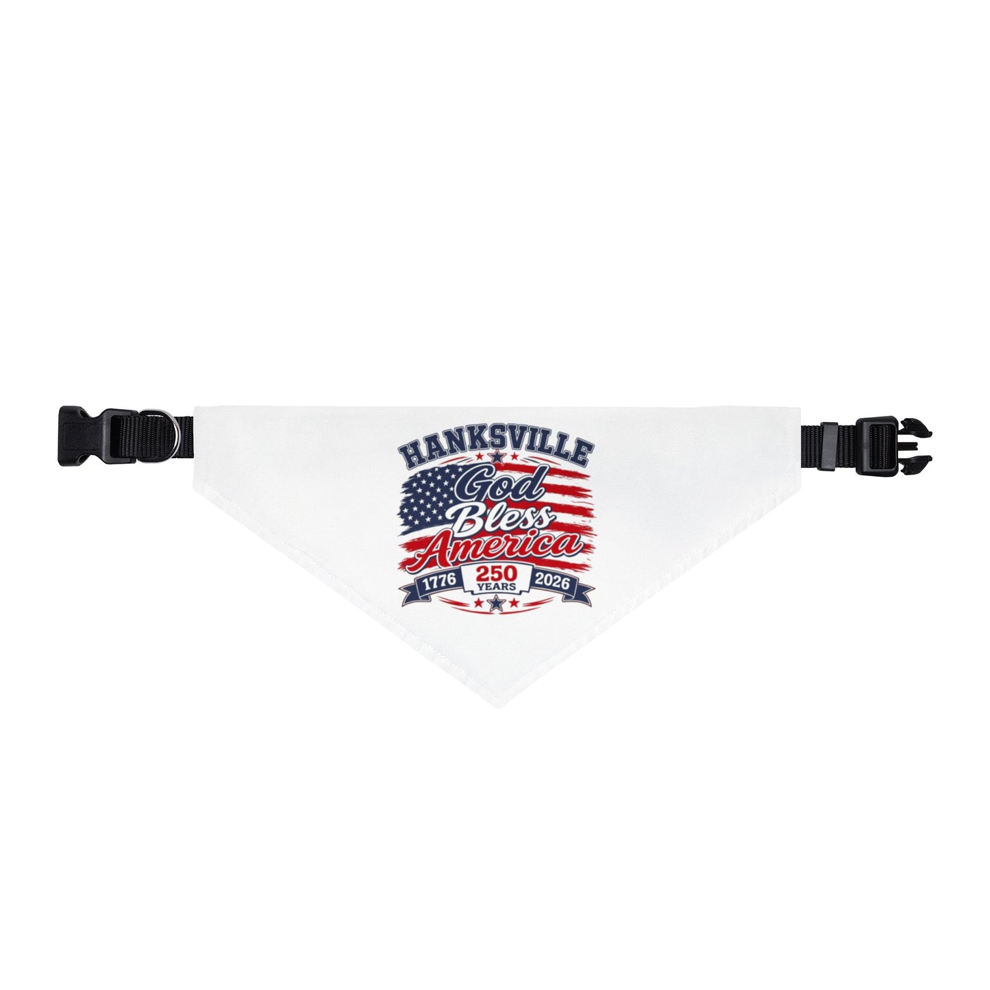 Clip-On Pet Bandana — Hanksville God Bless America Patriotic Dog Scarf (Fourth of July)