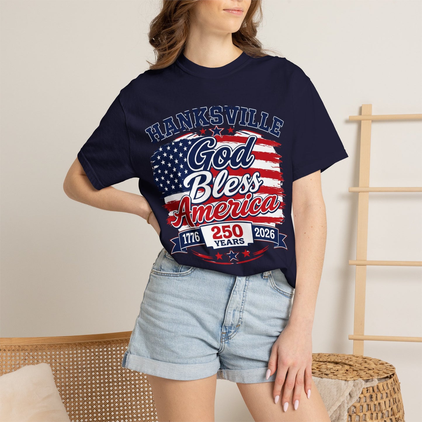 God Bless America 250th Anniversary T-Shirt — Hanksville Patriotic Tee (1776–2026)