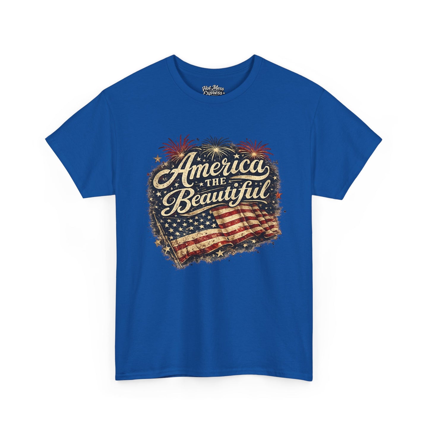 America the Beautiful T-Shirt — Vintage Flag Patriotic Tee for 4th of July