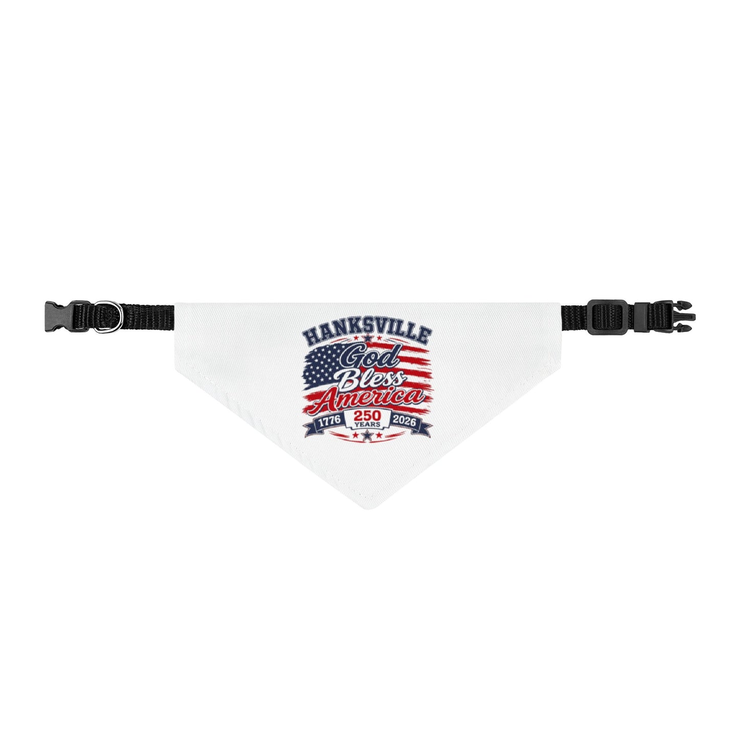 Clip-On Pet Bandana — Hanksville God Bless America Patriotic Dog Scarf (Fourth of July)