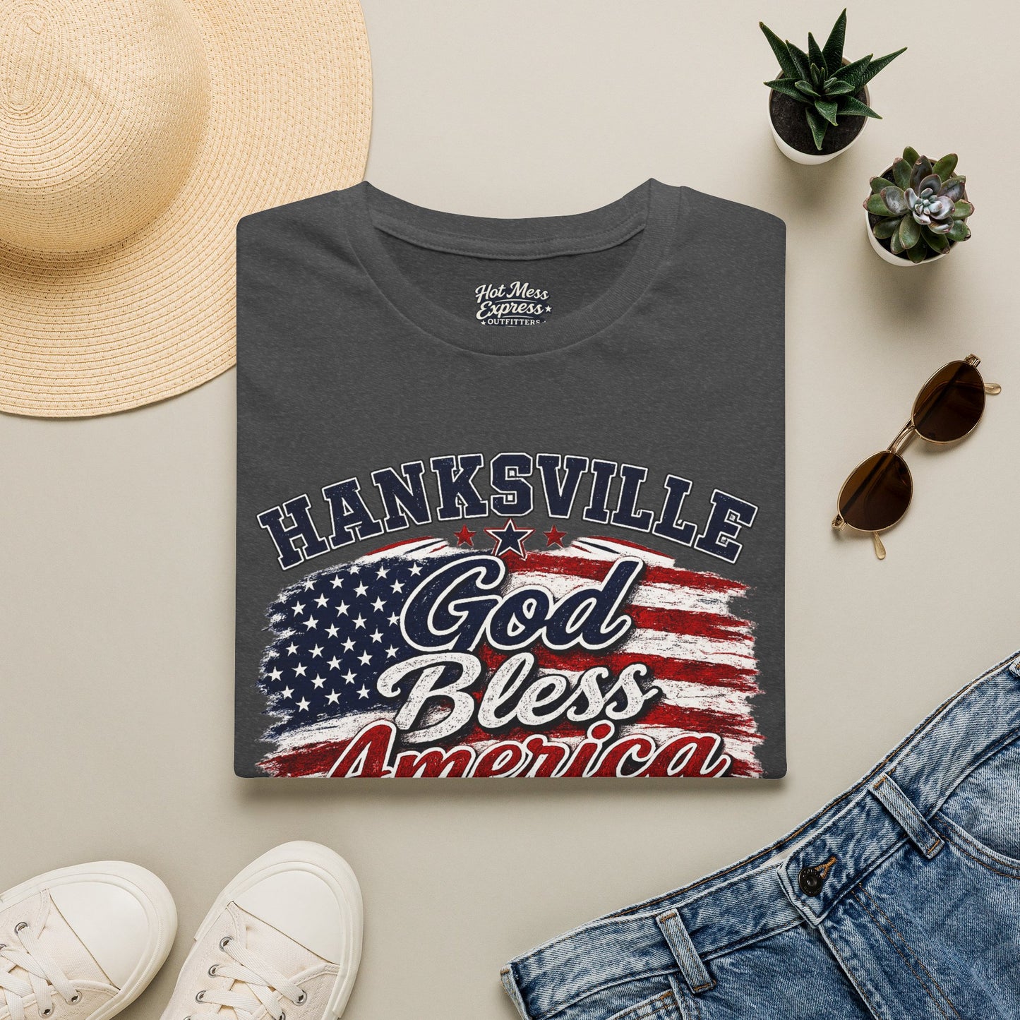 God Bless America T‑Shirt — Hanksville Patriotic USA Flag Tee