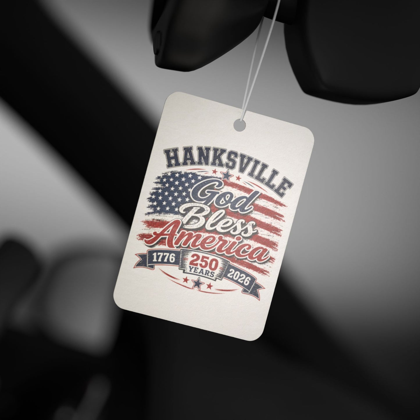 Patriotic 'God Bless America' Car Air Freshener — Hanksville 250th Anniversary