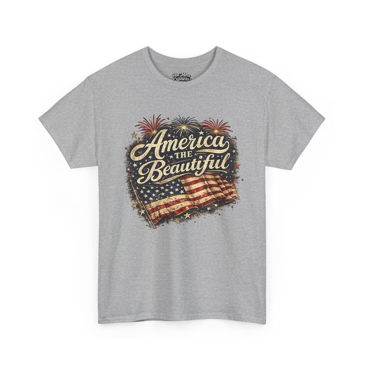 America the Beautiful T-Shirt — Vintage Flag Patriotic Tee for 4th of July