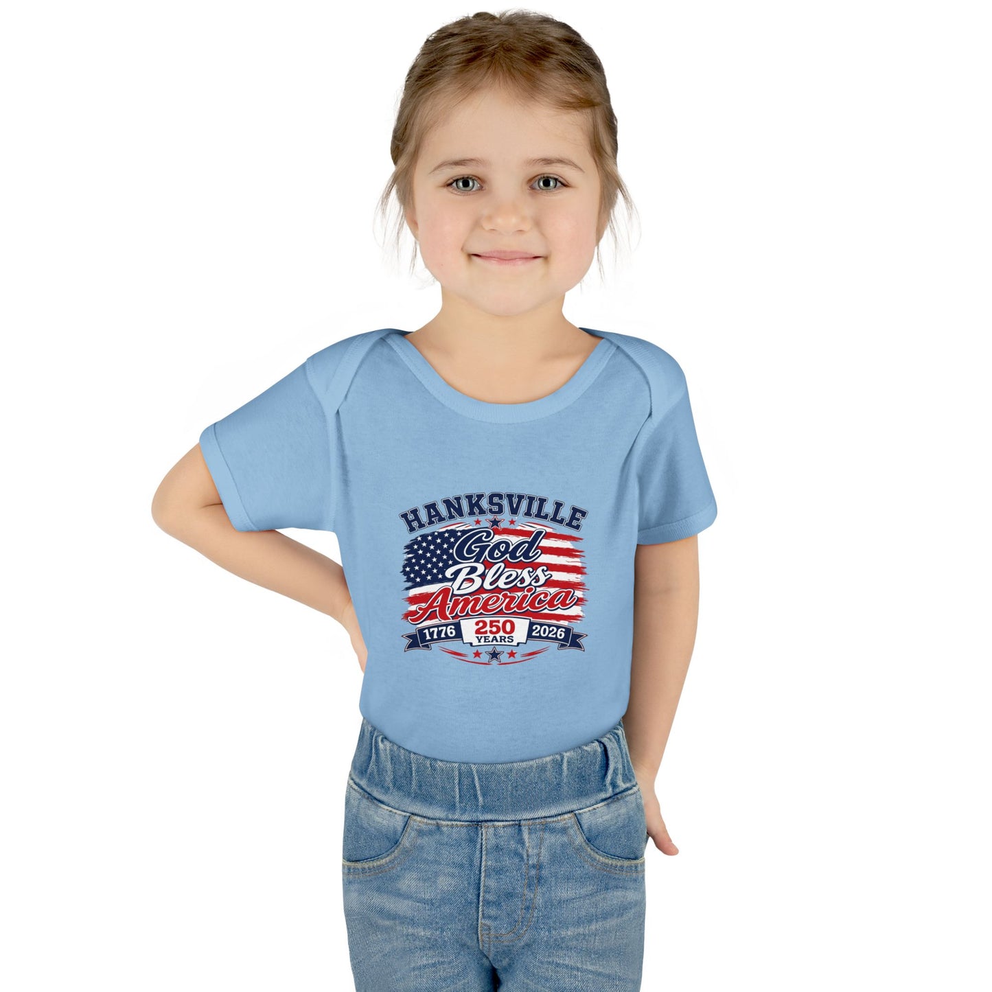 Infant Bodysuit - "Hanksville God Bless America" Patriotic Baby Onesie (4th of July, Memorial Day)