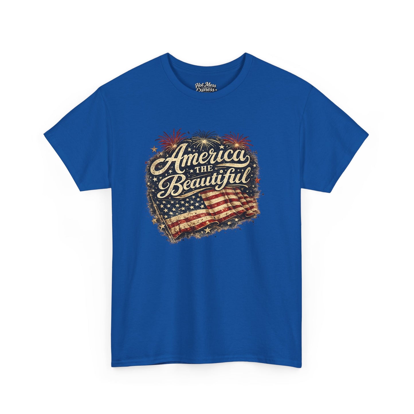 America the Beautiful T-Shirt — Vintage Flag Patriotic Tee for 4th of July