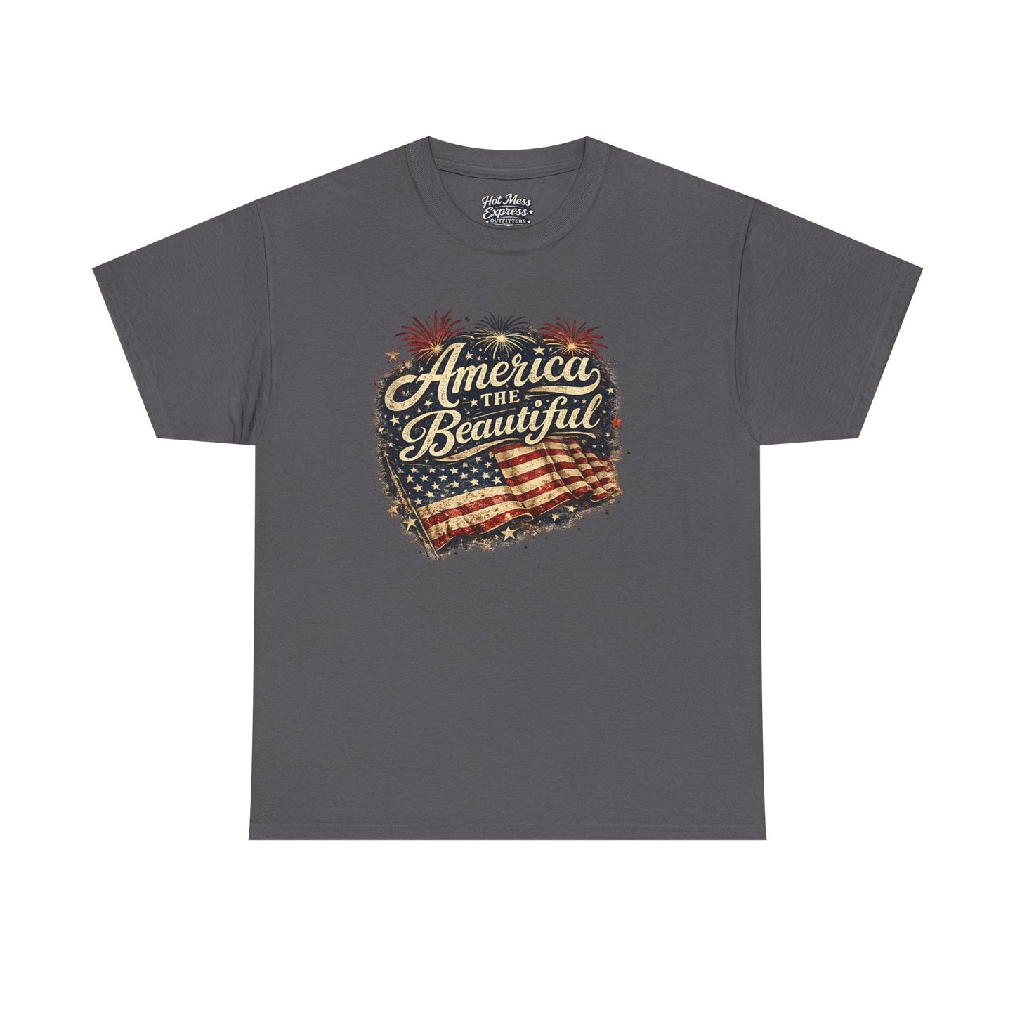 America the Beautiful T-Shirt — Vintage Flag Patriotic Tee for 4th of July