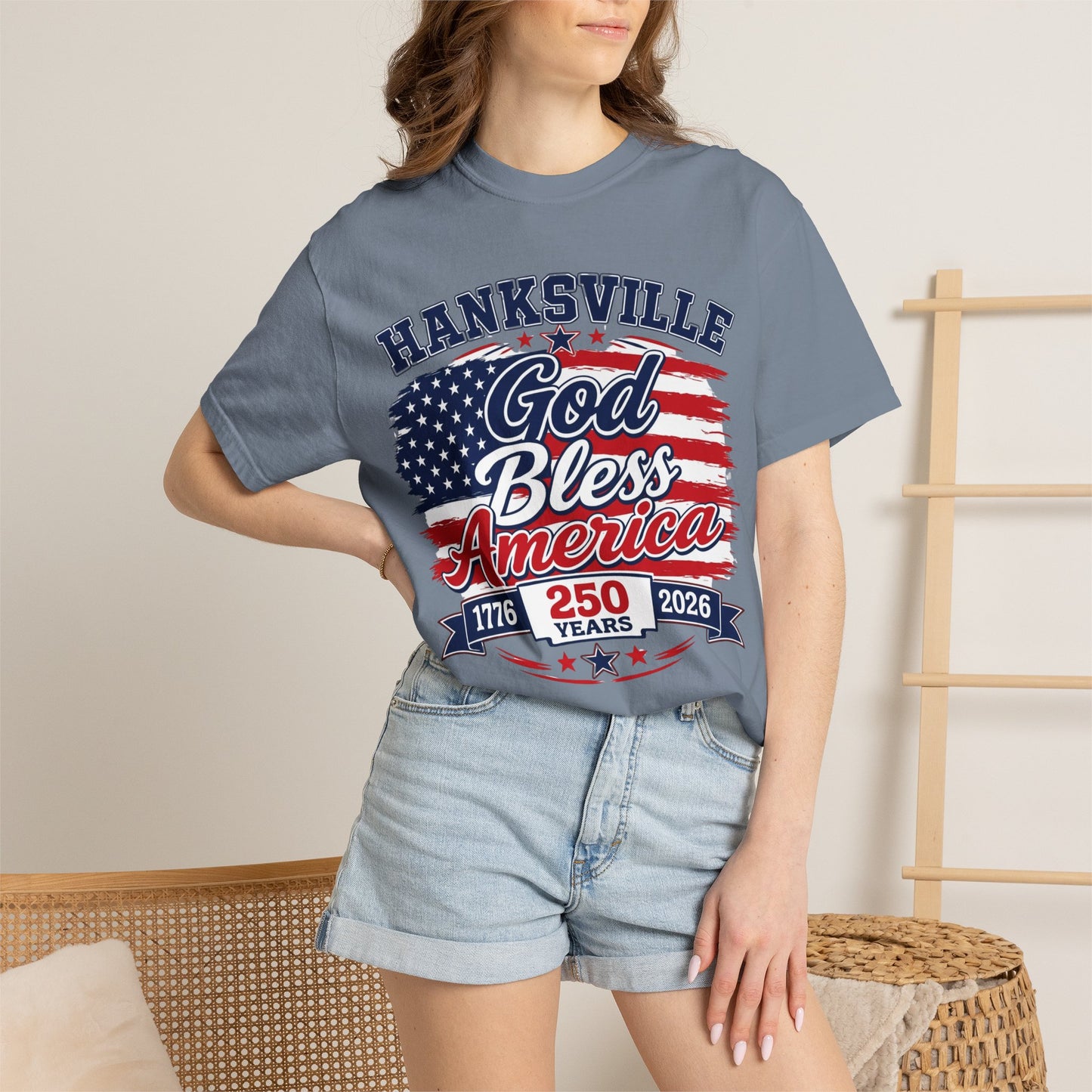 God Bless America 250th Anniversary T-Shirt — Hanksville Patriotic Tee (1776–2026)