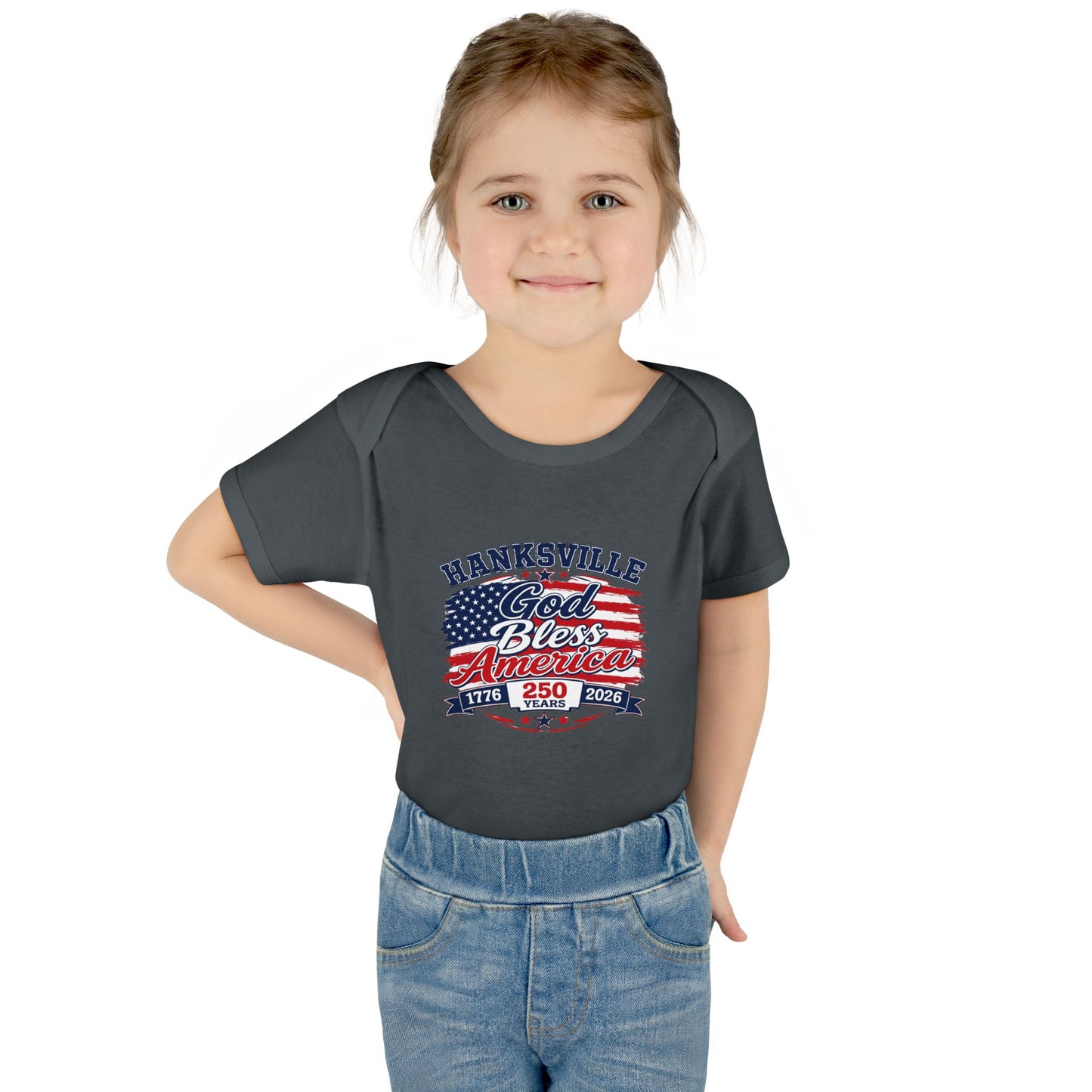 Infant Bodysuit - "Hanksville God Bless America" Patriotic Baby Onesie (4th of July, Memorial Day)