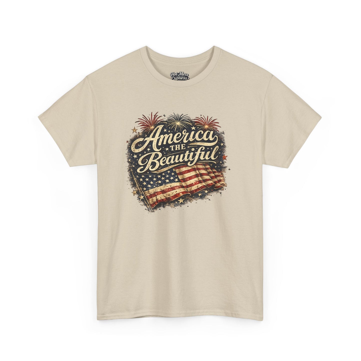 America the Beautiful T-Shirt — Vintage Flag Patriotic Tee for 4th of July