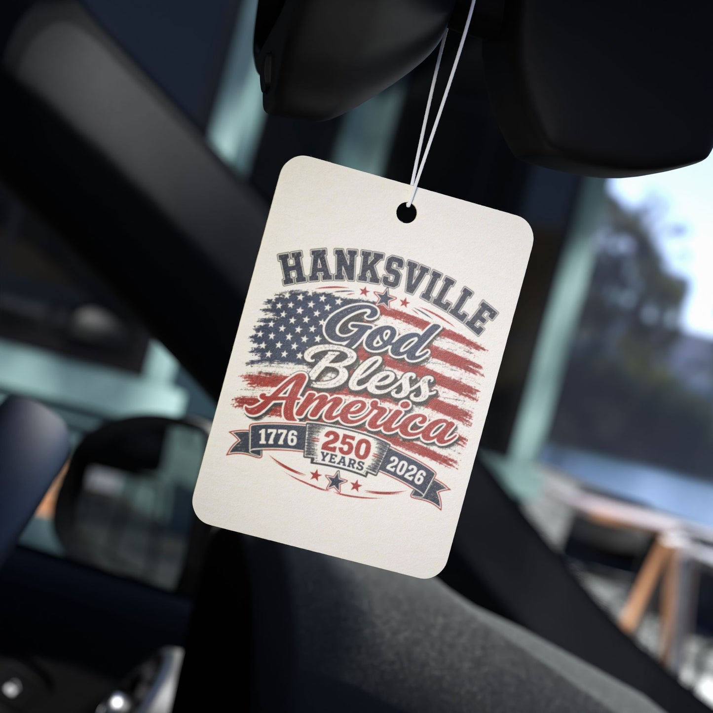 Patriotic 'God Bless America' Car Air Freshener — Hanksville 250th Anniversary