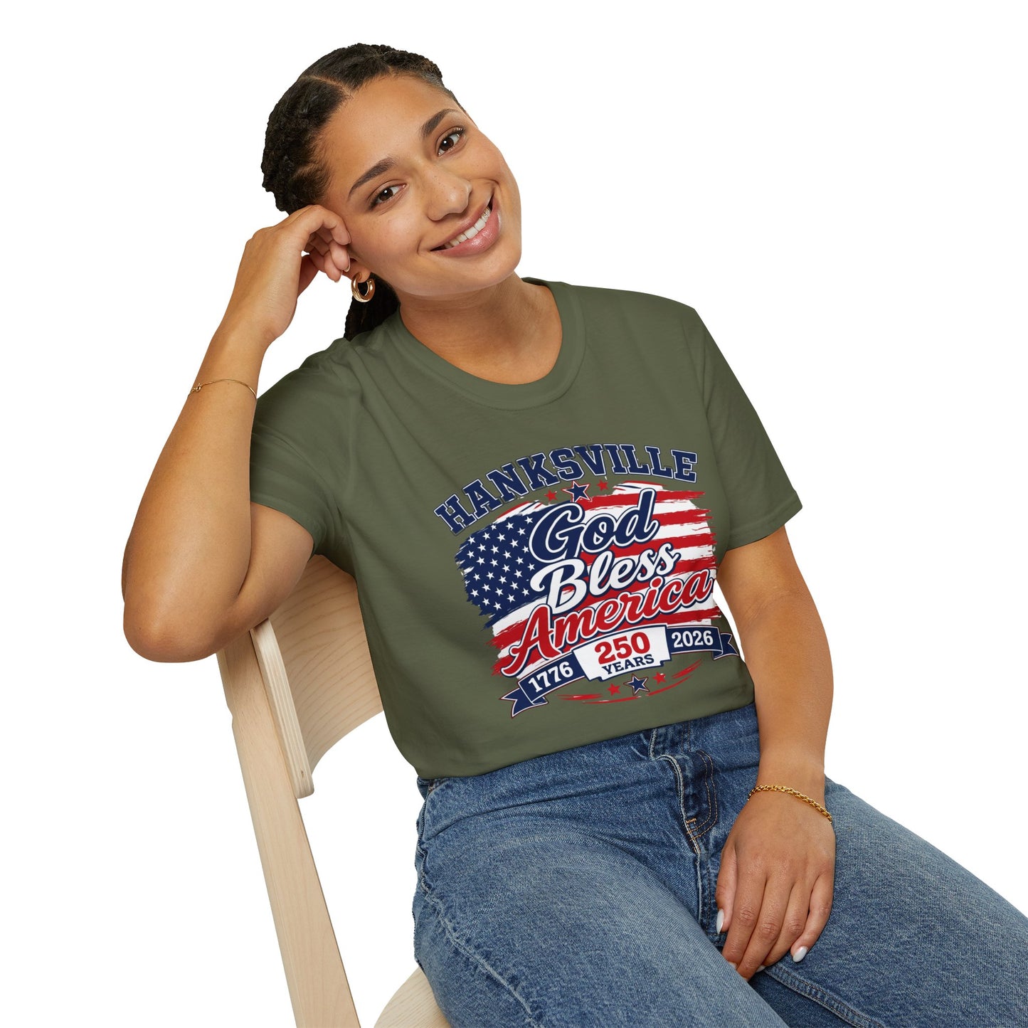 Hanksville God Bless America T-Shirt — Patriotic 250th Anniversary USA Tee/Men & Women