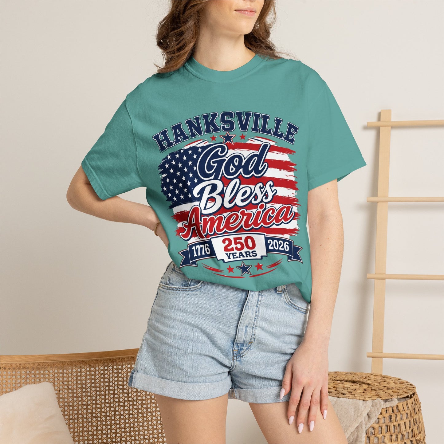 God Bless America 250th Anniversary T-Shirt — Hanksville Patriotic Tee (1776–2026)