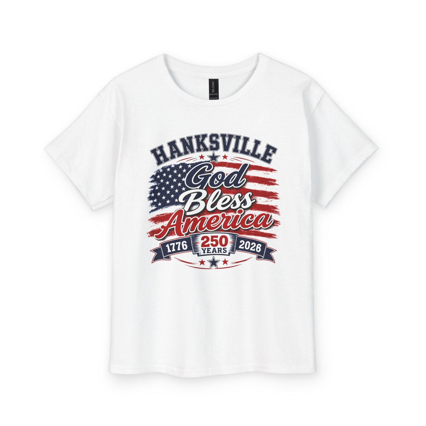 Youth Tee - "Hanksville God Bless America" 250th USA Anniversary Patriotic Shirt