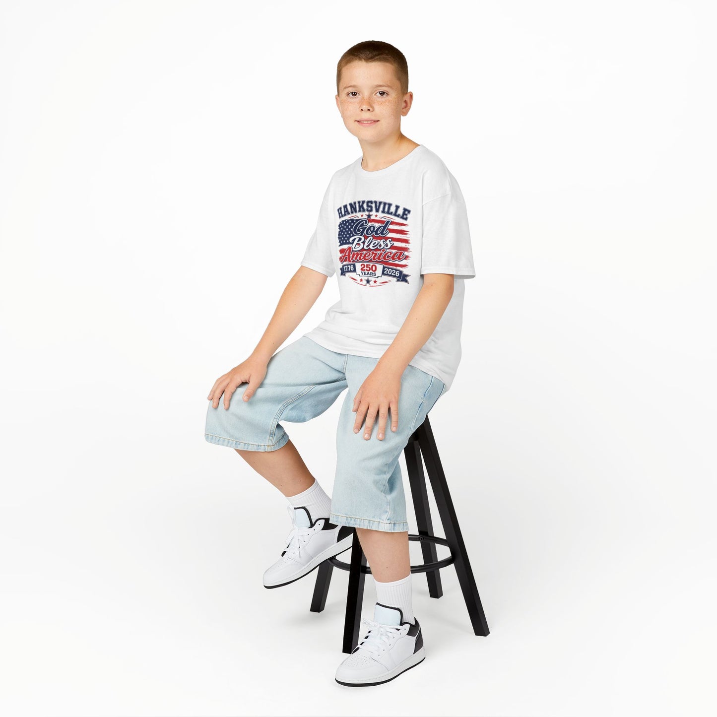Kids Tee — Hanksville God Bless America 250th Anniversary Patriotic T‑Shirt (1776–2026)
