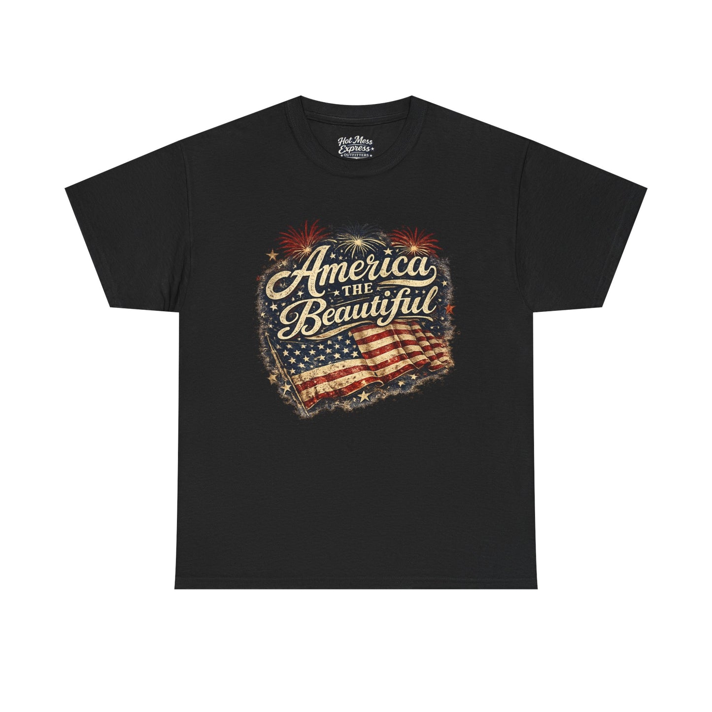America the Beautiful T-Shirt — Vintage Flag Patriotic Tee for 4th of July