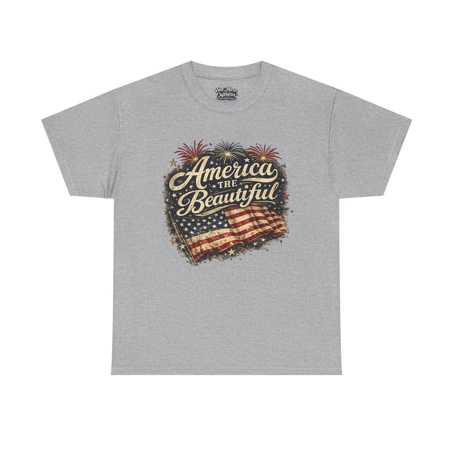 America the Beautiful T-Shirt — Vintage Flag Patriotic Tee for 4th of July