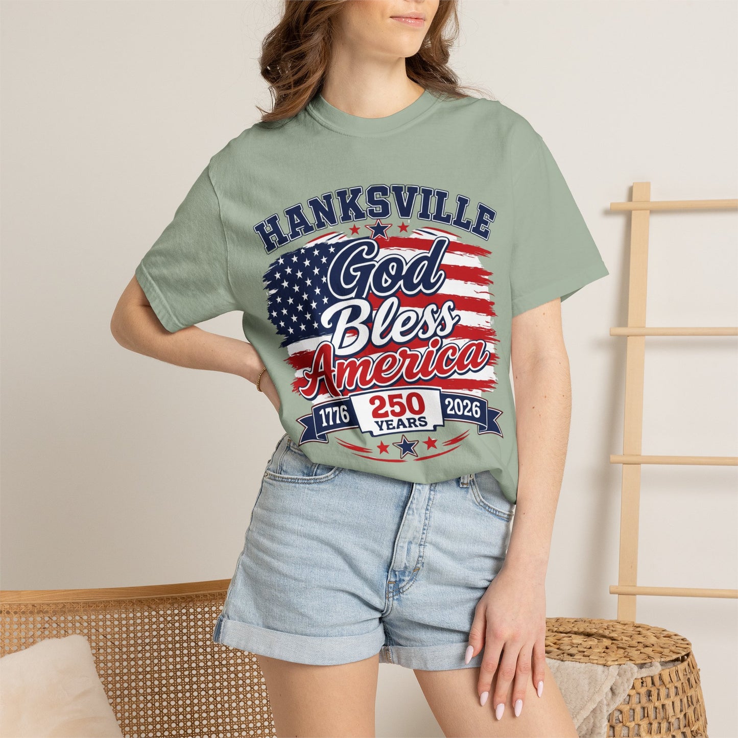 God Bless America 250th Anniversary T-Shirt — Hanksville Patriotic Tee (1776–2026)