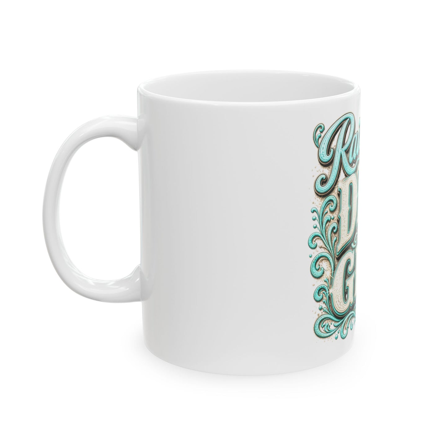 Raised on Dirt & Grit Ceramic Mug — Rustic Western Coffee Cup (11oz, 15oz)