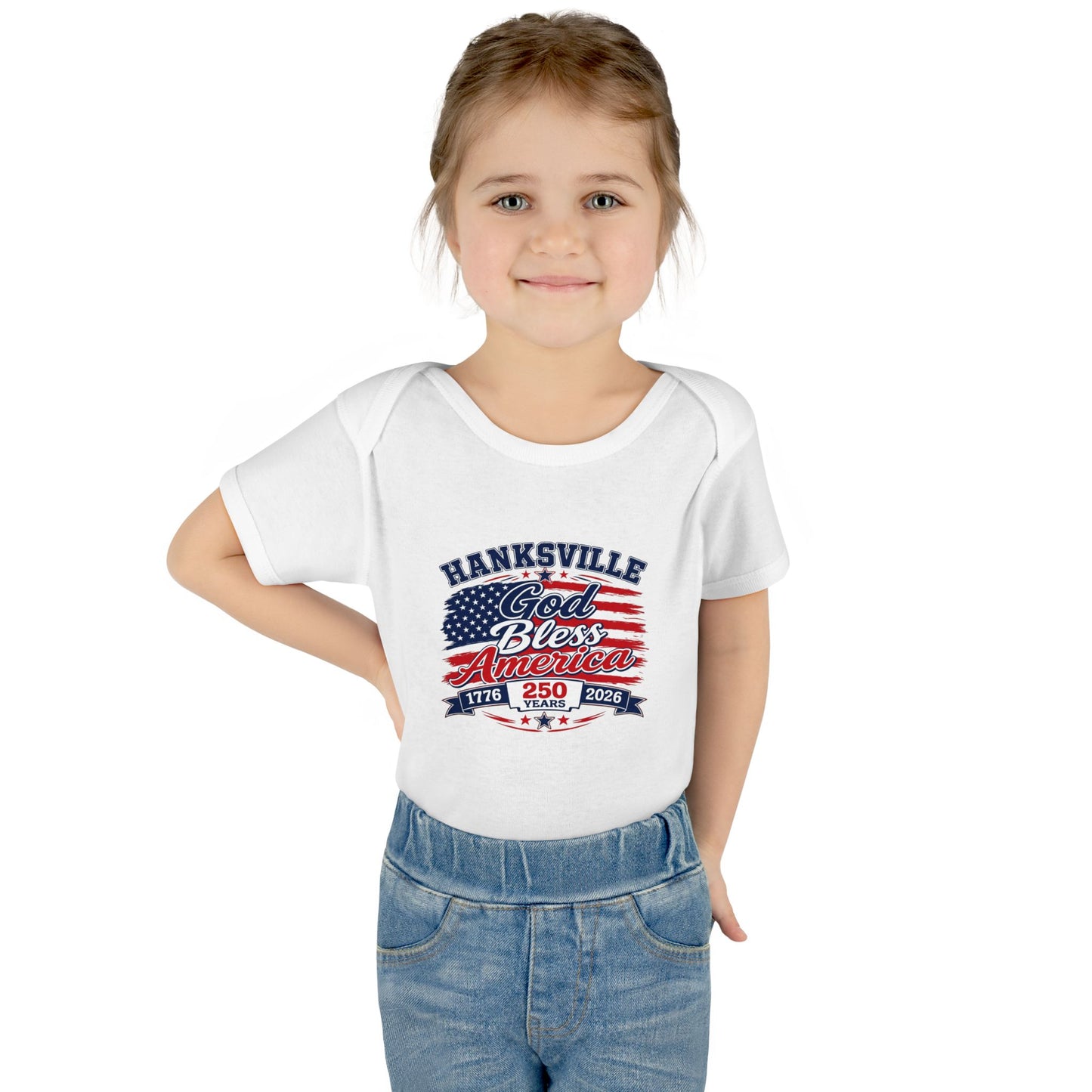 Infant Bodysuit - "Hanksville God Bless America" Patriotic Baby Onesie (4th of July, Memorial Day)