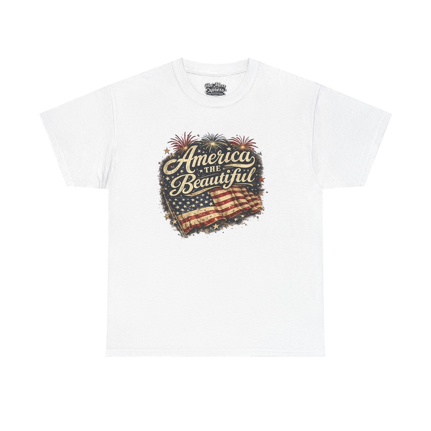 America the Beautiful T-Shirt — Vintage Flag Patriotic Tee for 4th of July