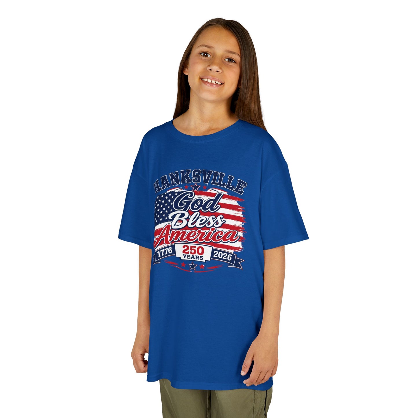 Kids Tee — 'Hanksville God Bless America 1776–2026' Patriotic Independence Day Shirt