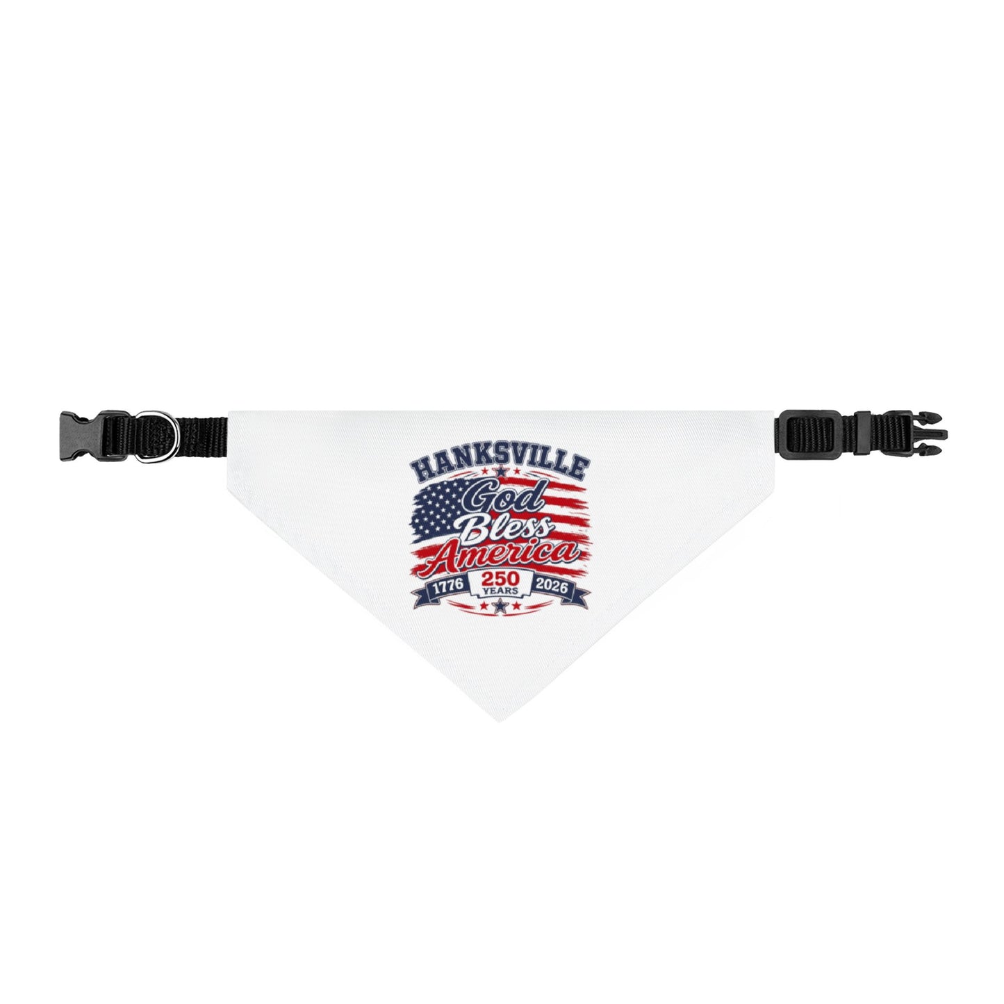 Clip-On Pet Bandana — Hanksville God Bless America Patriotic Dog Scarf (Fourth of July)