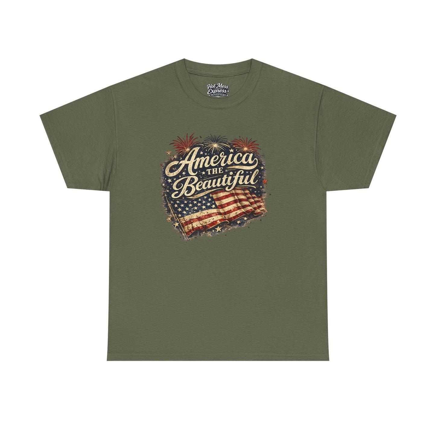 America the Beautiful T-Shirt — Vintage Flag Patriotic Tee for 4th of July
