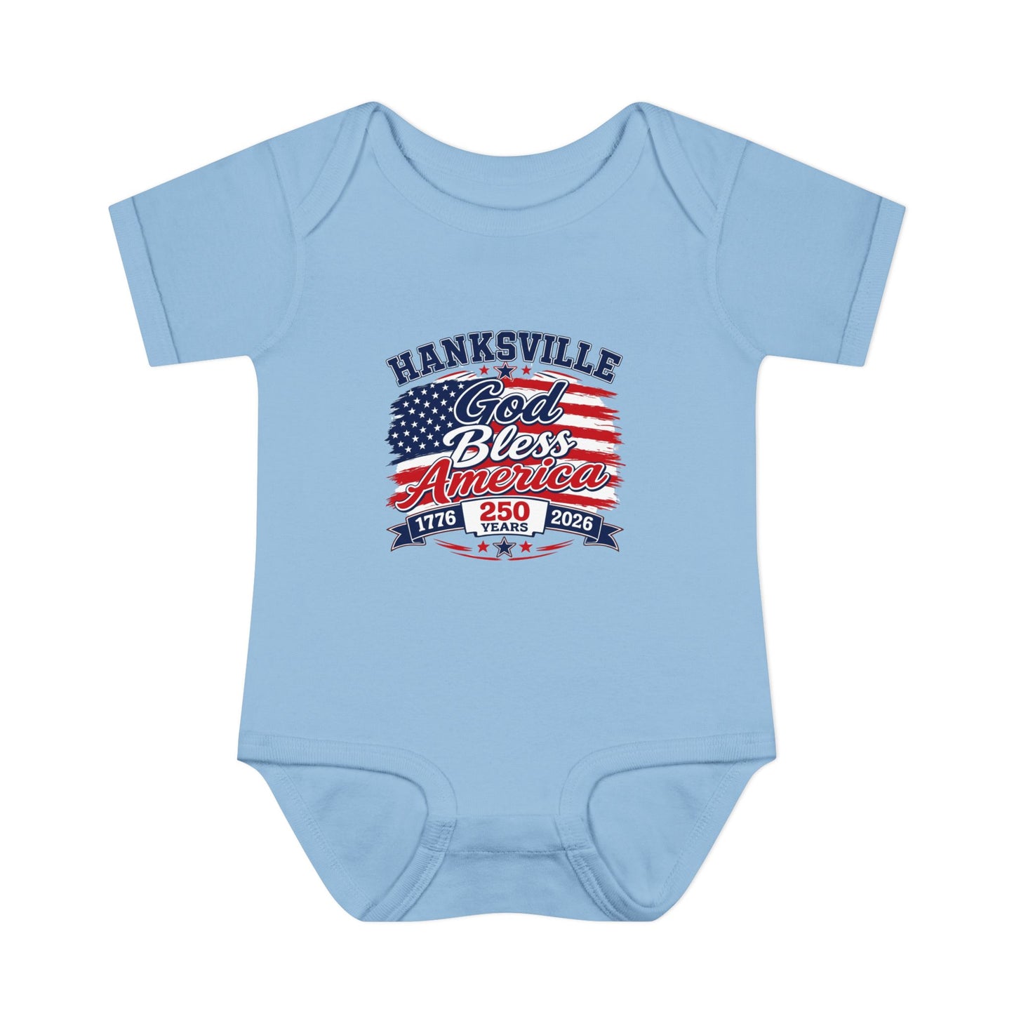 Infant Bodysuit - "Hanksville God Bless America" Patriotic Baby Onesie (4th of July, Memorial Day)