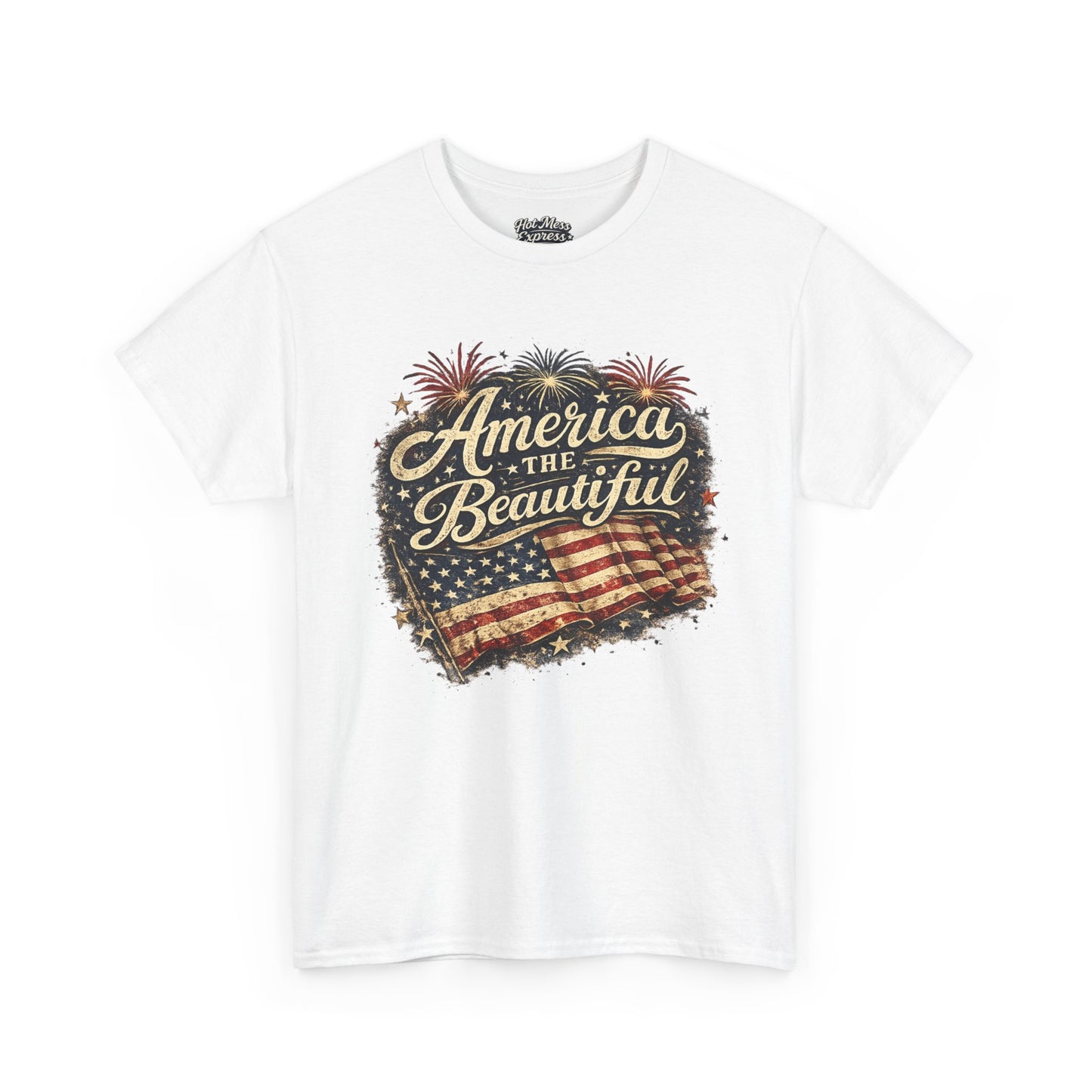America the Beautiful T-Shirt — Vintage Flag Patriotic Tee for 4th of July