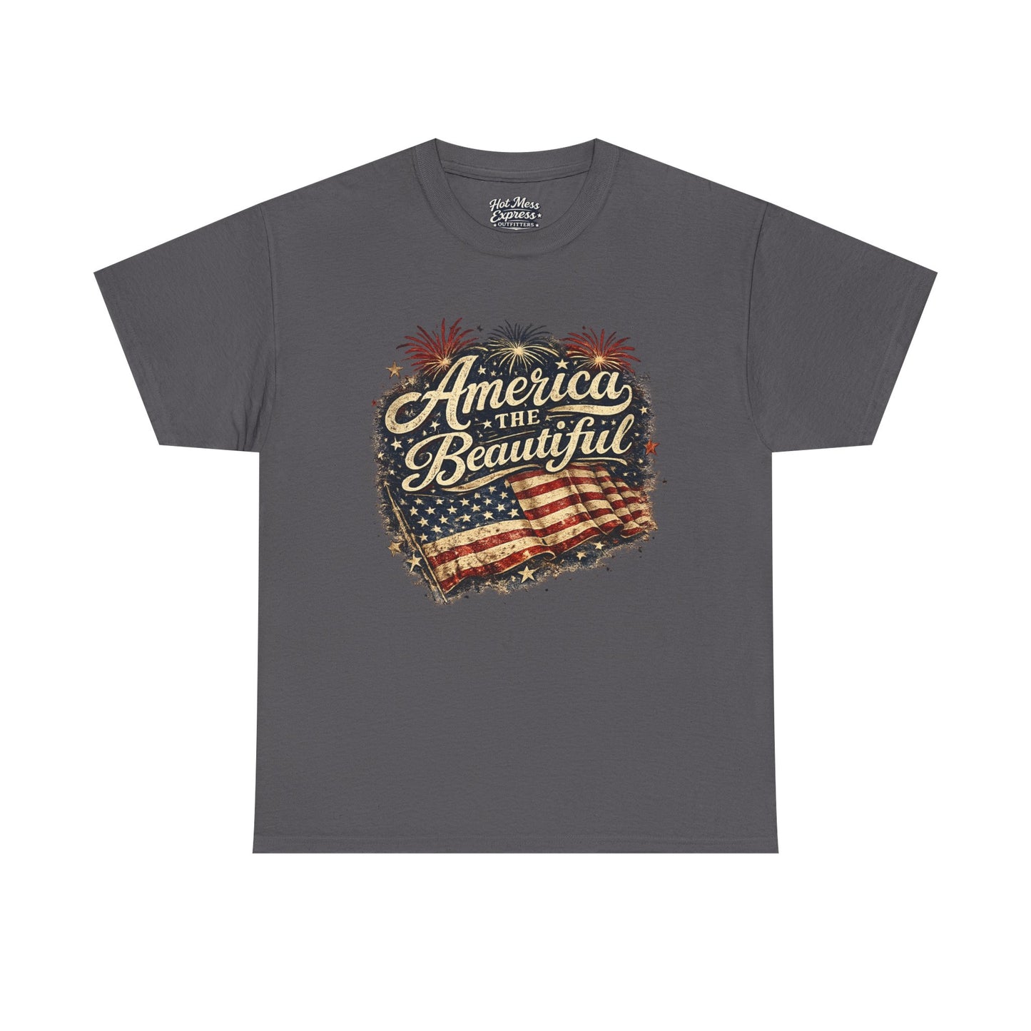 America the Beautiful T-Shirt — Vintage Flag Patriotic Tee for 4th of July