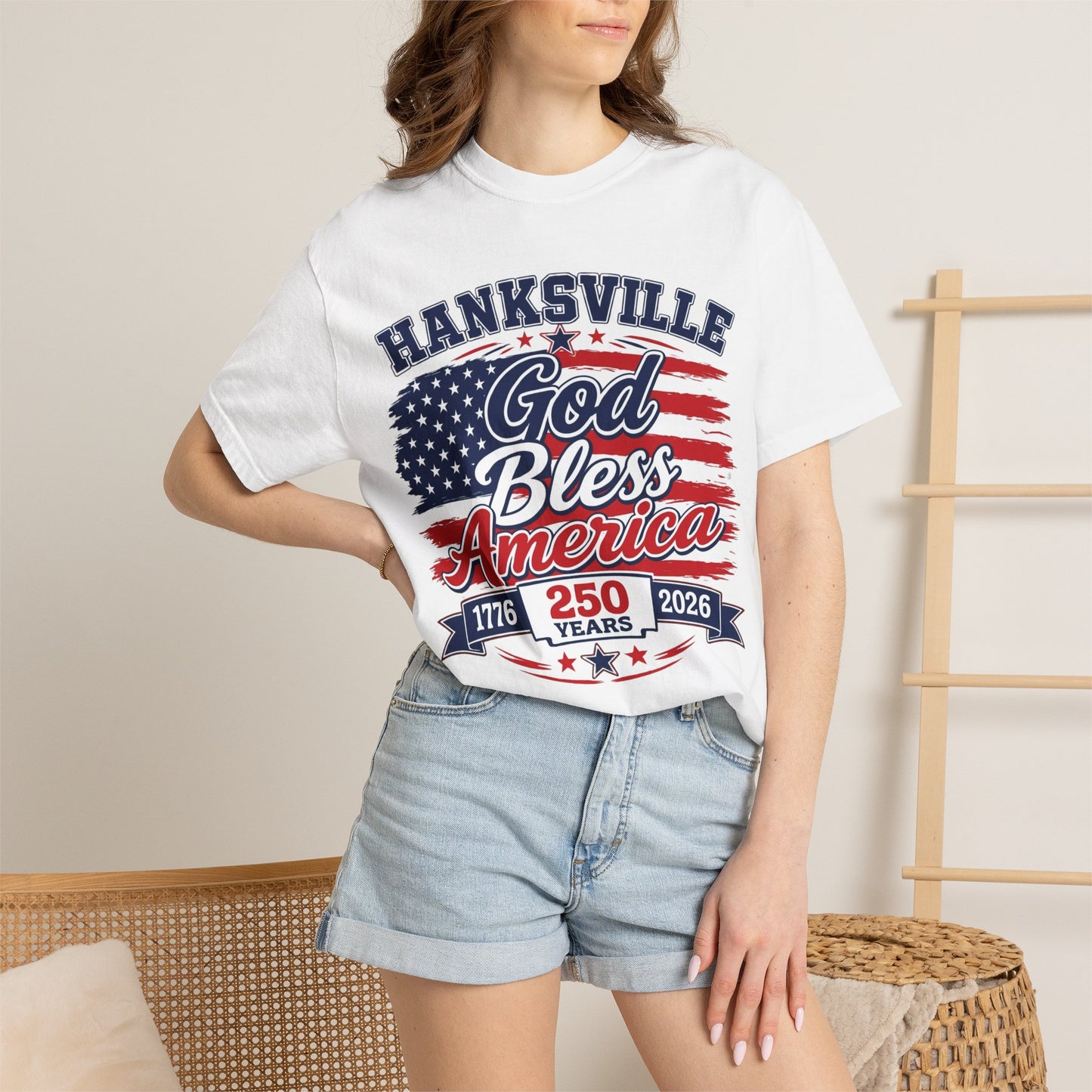 God Bless America 250th Anniversary T-Shirt — Hanksville Patriotic Tee (1776–2026)