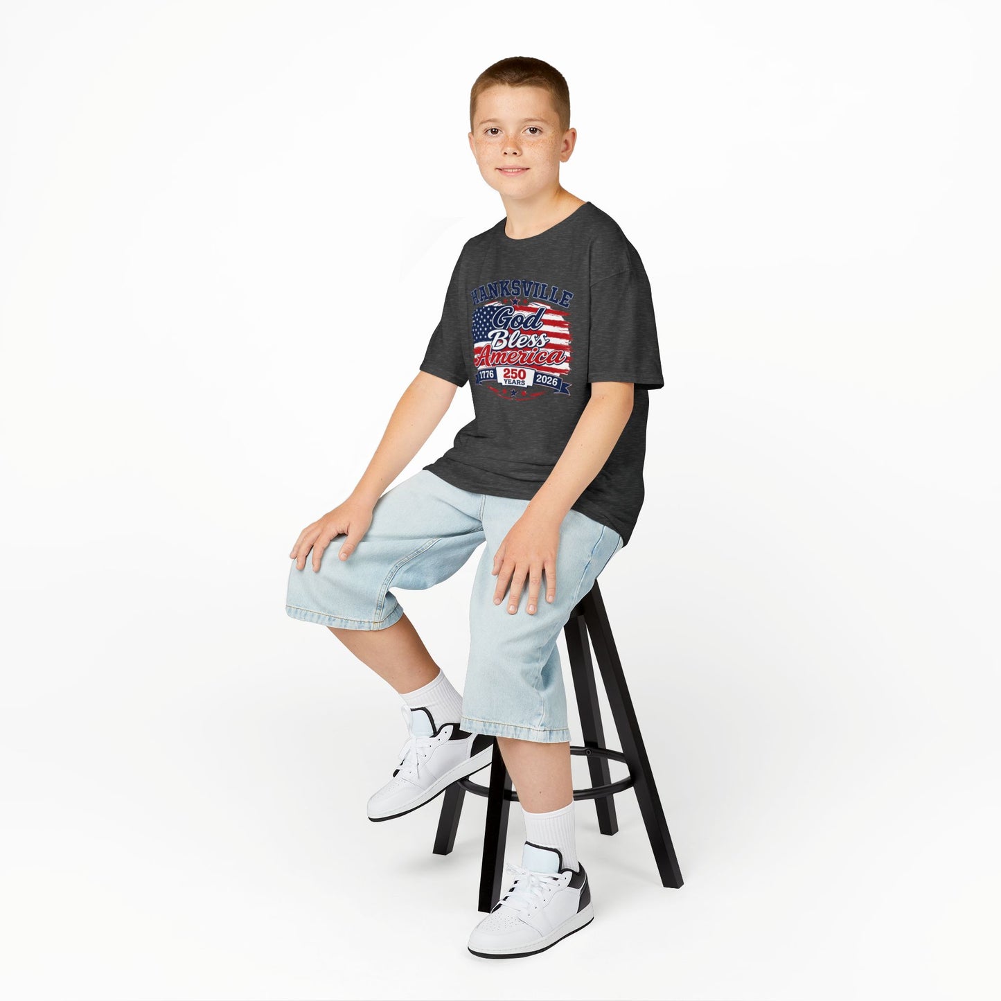 Kids Tee — Hanksville God Bless America 250th Anniversary Patriotic T‑Shirt (1776–2026)