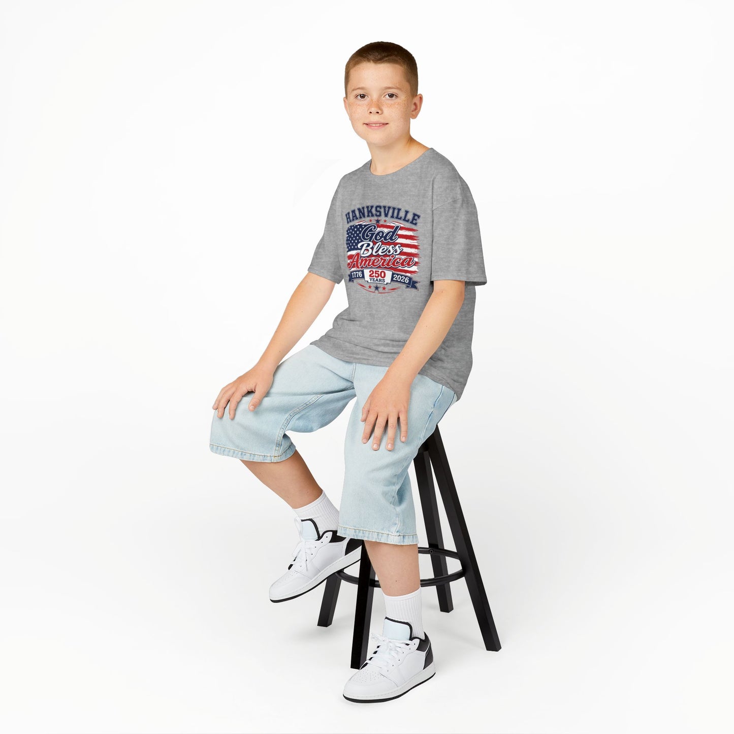 Kids Tee — 'Hanksville God Bless America 1776–2026' Patriotic Independence Day Shirt