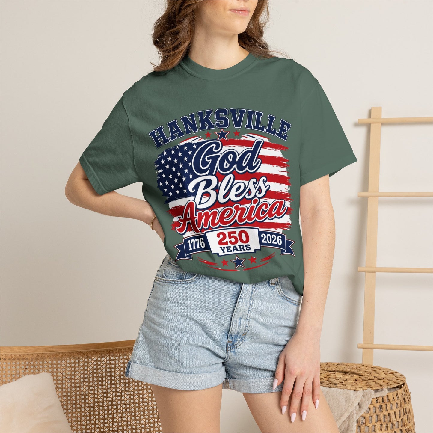 God Bless America 250th Anniversary T-Shirt — Hanksville Patriotic Tee (1776–2026)