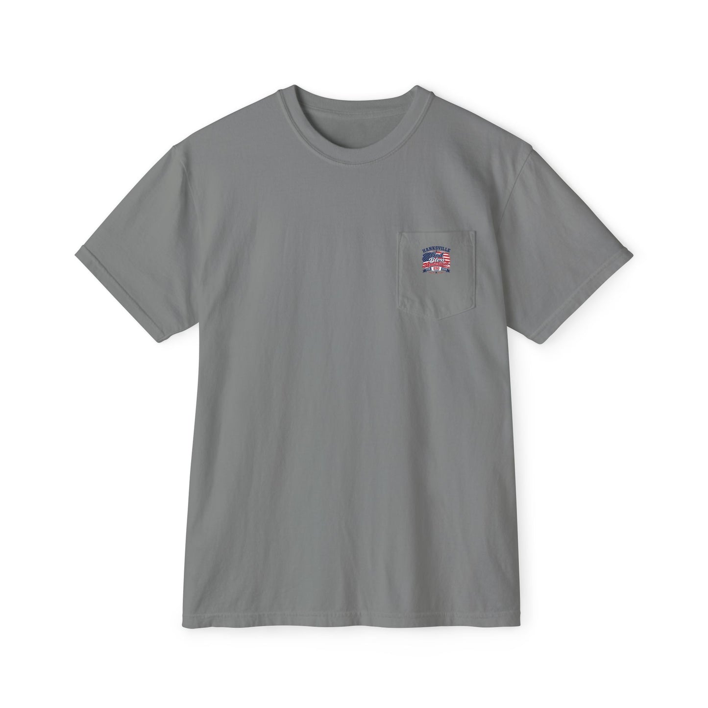 God Bless America Pocket T‑Shirt — Hanksville 250th Anniversary Patriotic Tee comfort