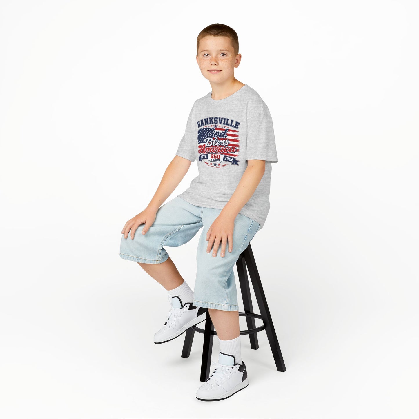 Kids Tee — Hanksville God Bless America 250th Anniversary Patriotic T‑Shirt (1776–2026)