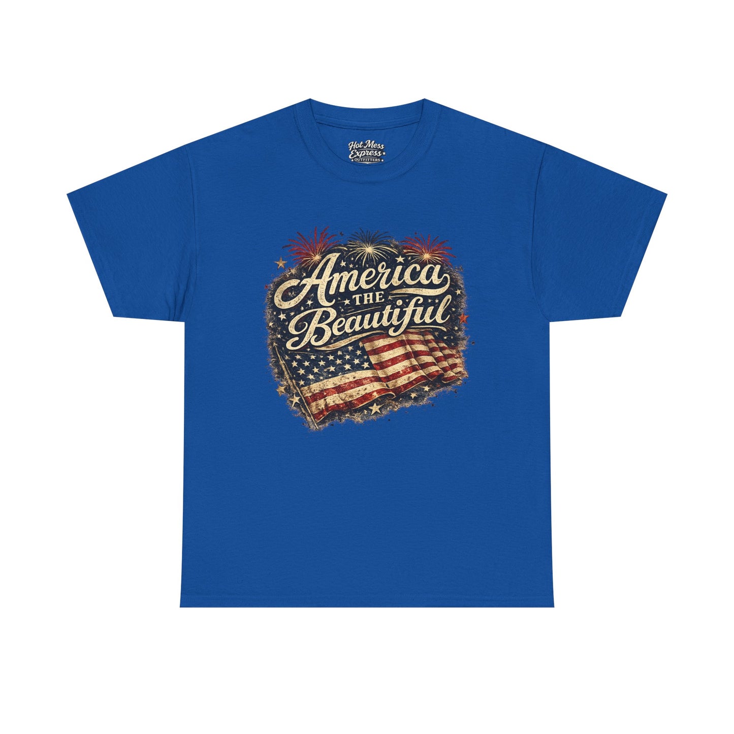 America the Beautiful T-Shirt — Vintage Flag Patriotic Tee for 4th of July