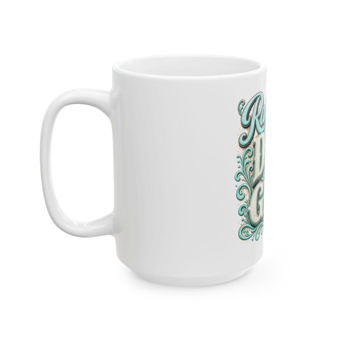 Raised on Dirt & Grit Ceramic Mug — Rustic Western Coffee Cup (11oz, 15oz)