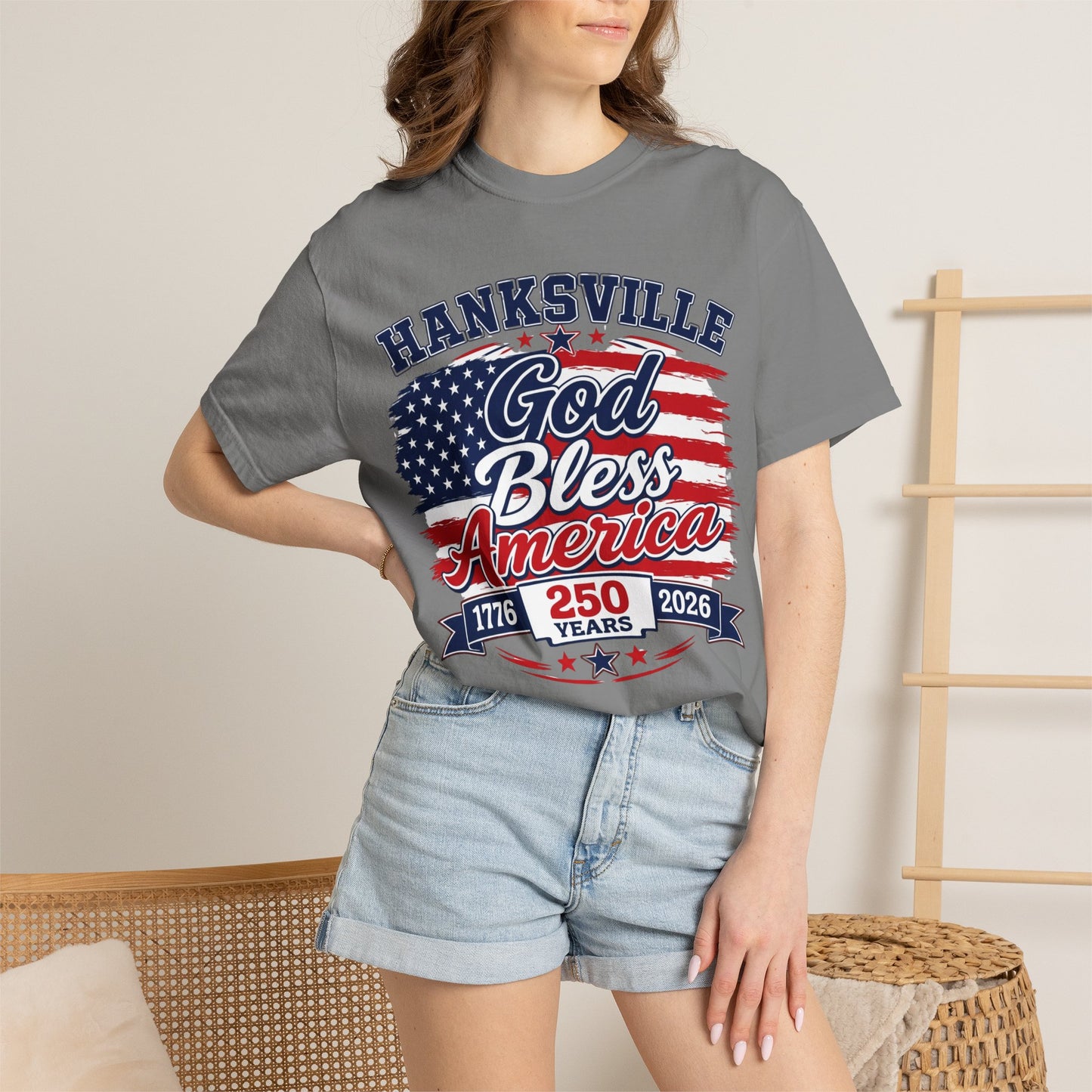 God Bless America 250th Anniversary T-Shirt — Hanksville Patriotic Tee (1776–2026)