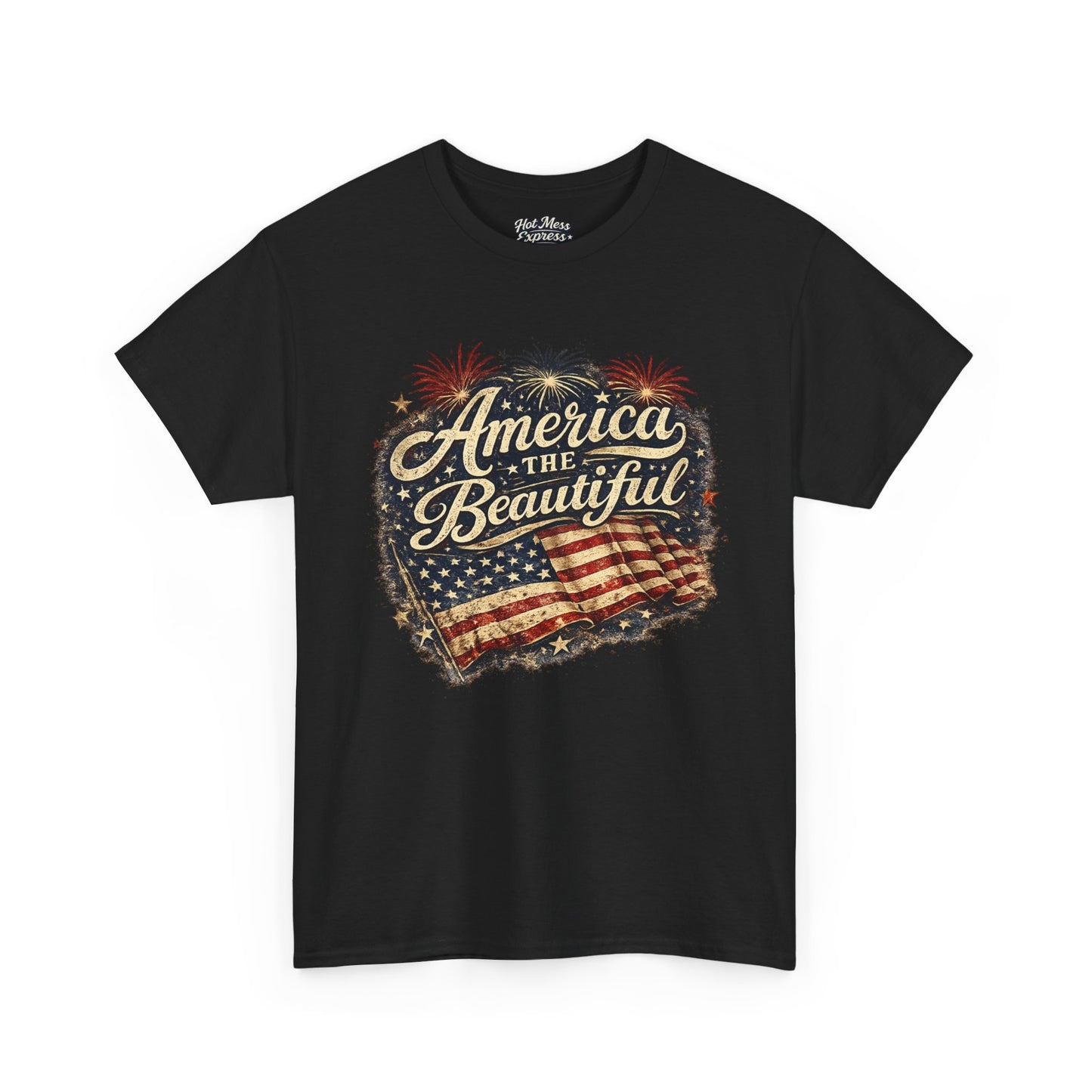 America the Beautiful T-Shirt — Vintage Flag Patriotic Tee for 4th of July