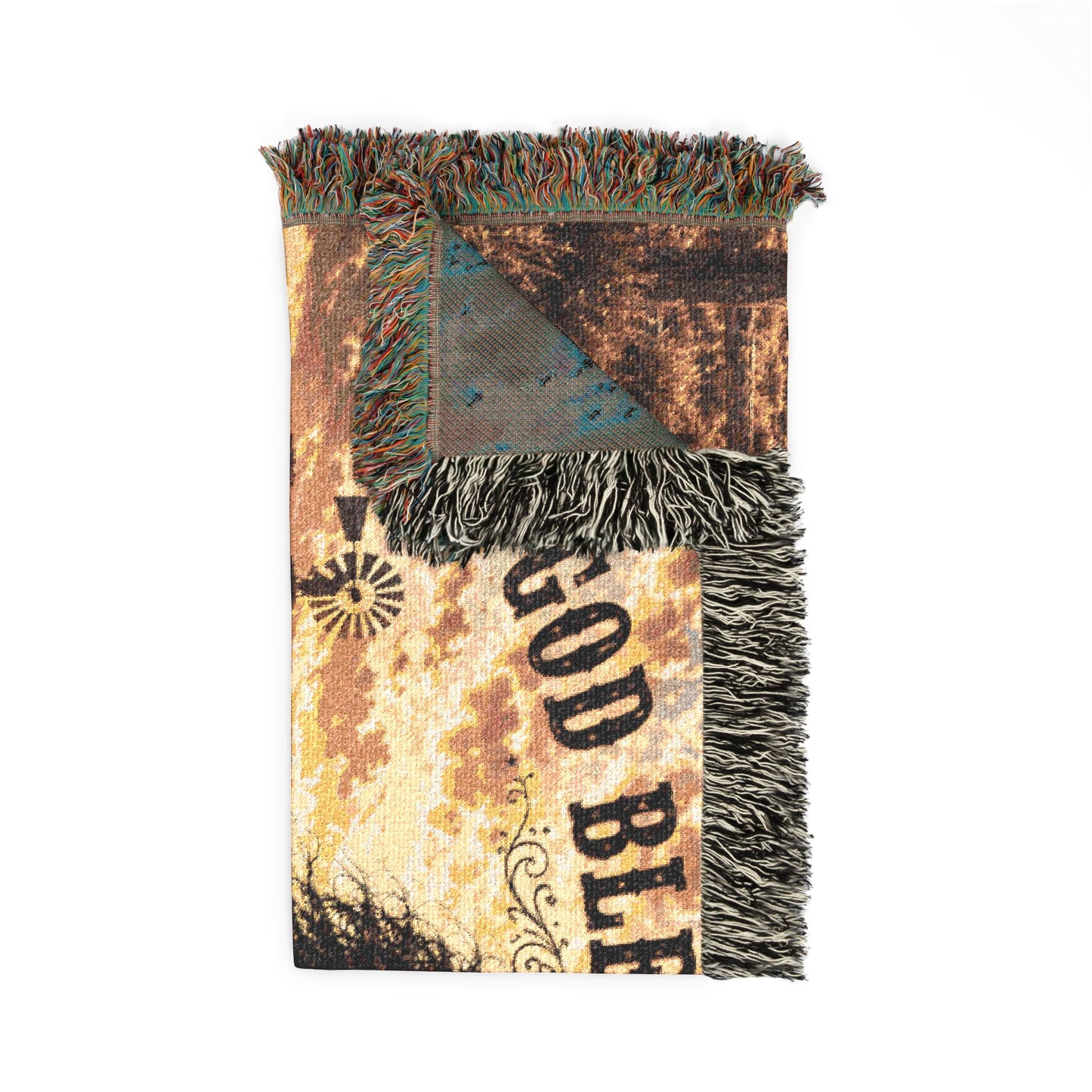 God Bless America Woven Blanket — Patriotic Western Horse Throw