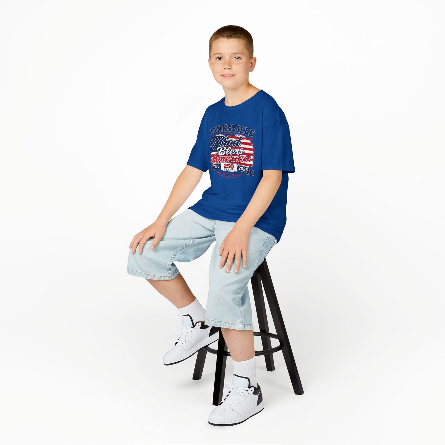 Kids Tee — 'Hanksville God Bless America 1776–2026' Patriotic Independence Day Shirt