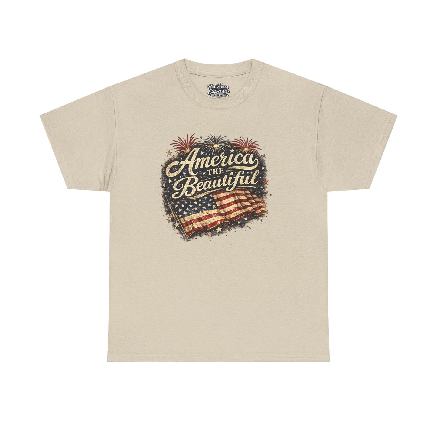 America the Beautiful T-Shirt — Vintage Flag Patriotic Tee for 4th of July