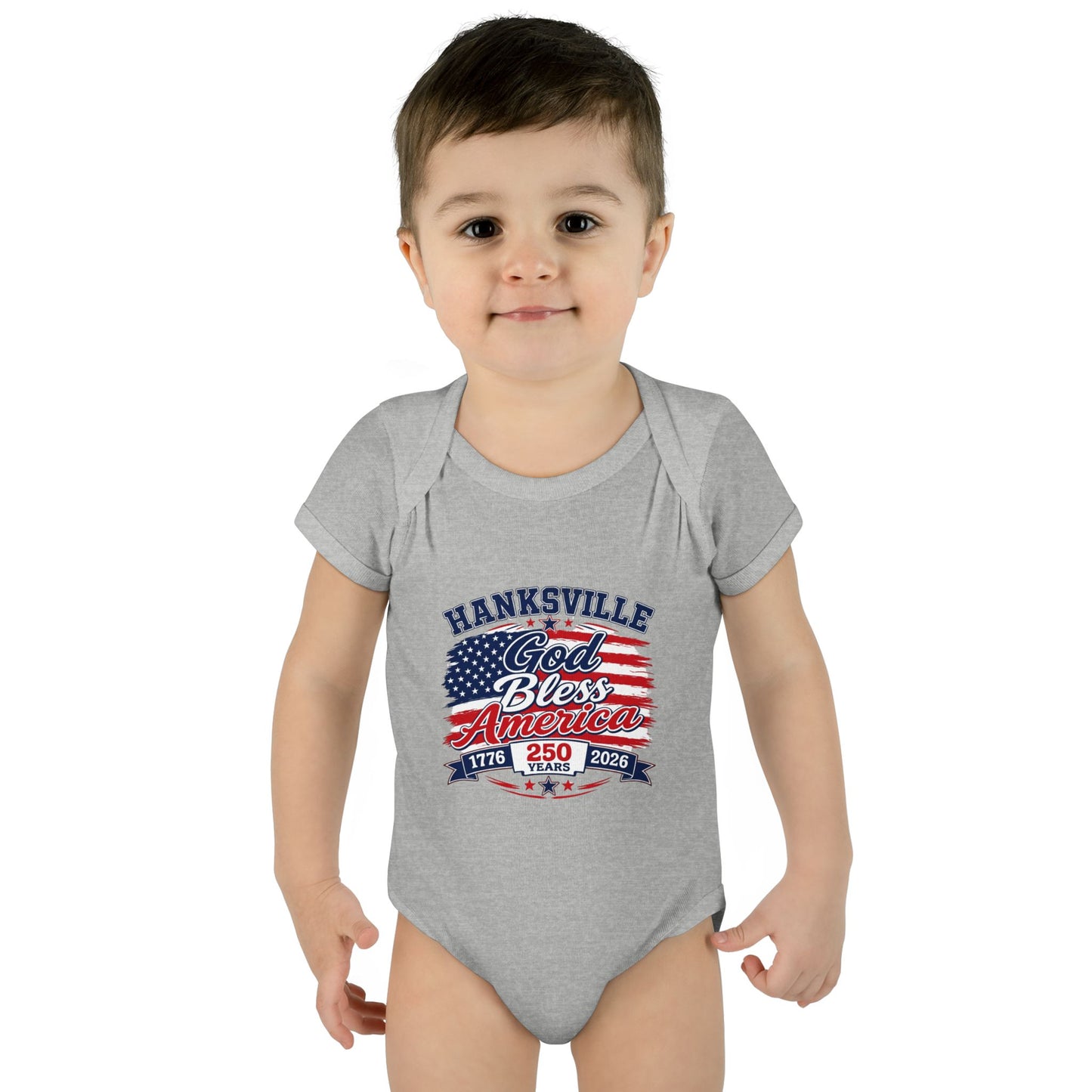 Infant Bodysuit - "Hanksville God Bless America" Patriotic Baby Onesie (4th of July, Memorial Day)