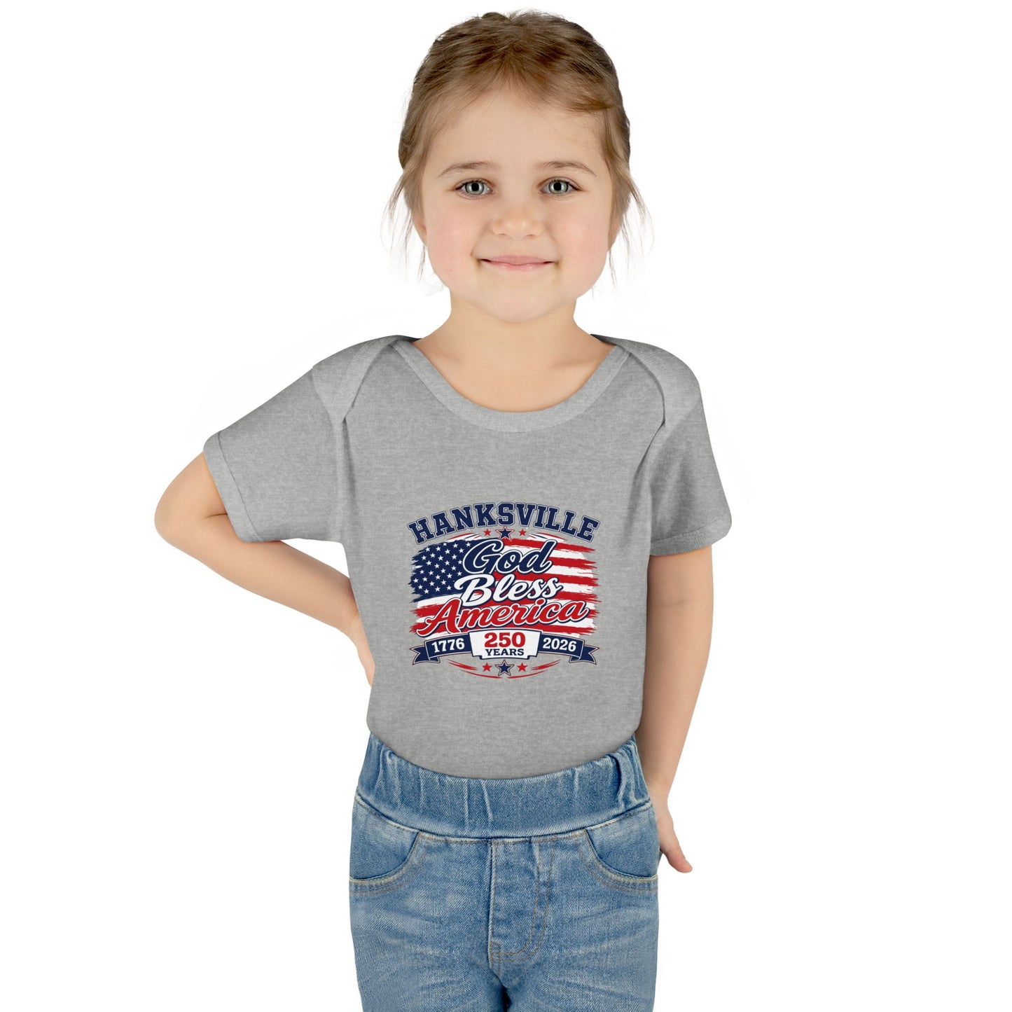 Infant Bodysuit - "Hanksville God Bless America" Patriotic Baby Onesie (4th of July, Memorial Day)