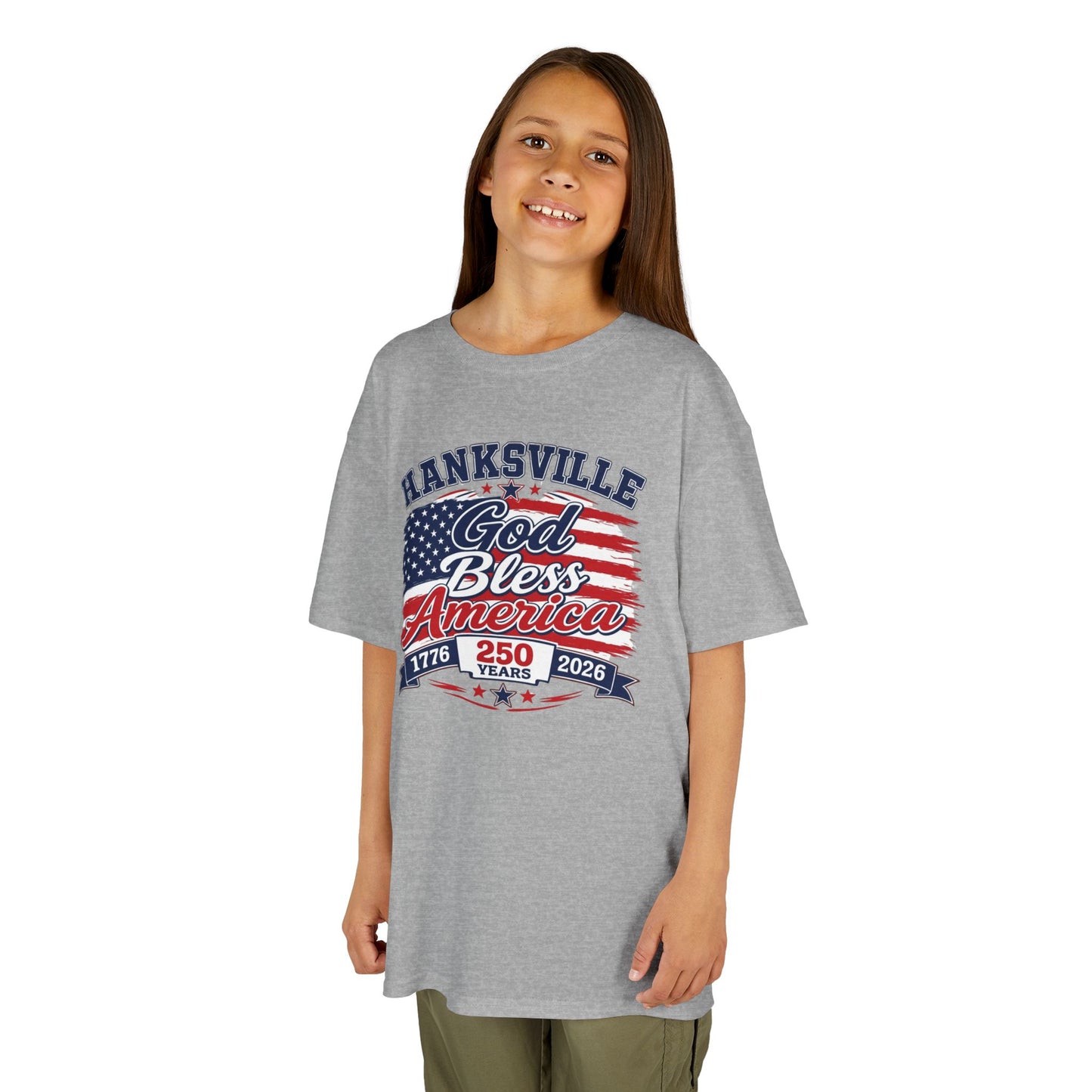 Kids Tee — 'Hanksville God Bless America 1776–2026' Patriotic Independence Day Shirt