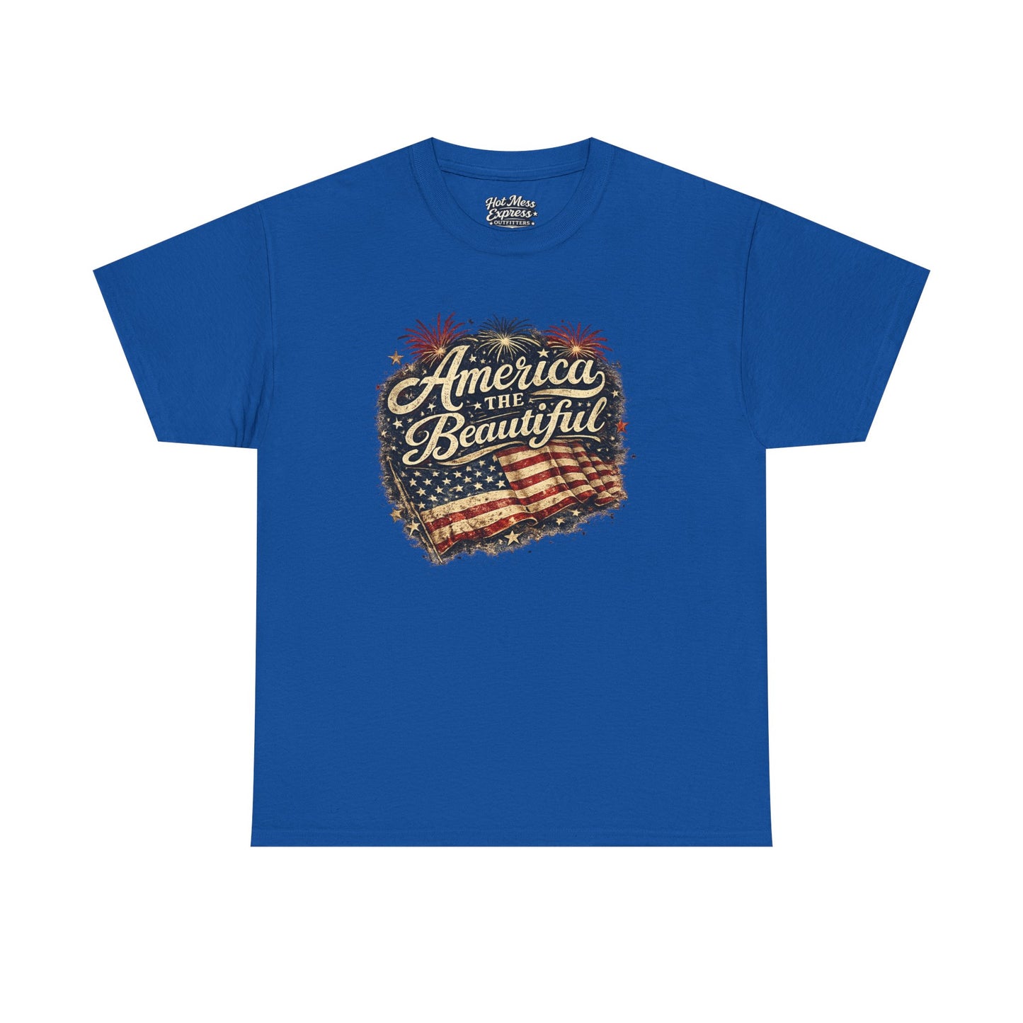 America the Beautiful T-Shirt — Vintage Flag Patriotic Tee for 4th of July